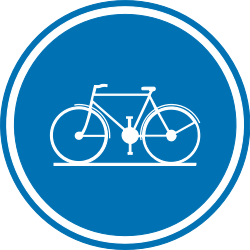 Cyclist must use mandatory path - Road Sign