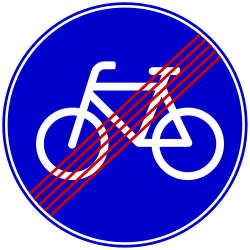 End of the path for cyclists - Road Sign