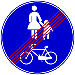 End of the shared path for pedestrians and cyclists - Road Sign