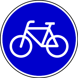 Cyclist must use mandatory path - Road Sign