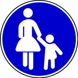 Pedestrians move use mandatory path - Road Sign