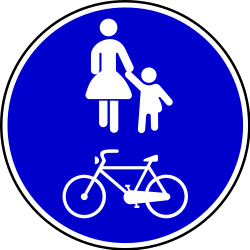 Mandatory shared path for pedestrians and cyclists - Road Sign