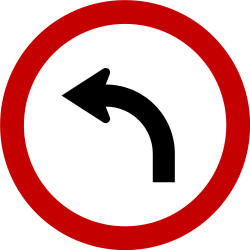 Left turn mandatory - Road Sign
