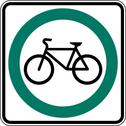 Cyclist must use mandatory path - Road Sign