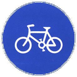 Cyclist must use mandatory path - Road Sign