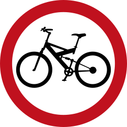Cyclist must use mandatory path - Road Sign
