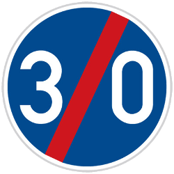 End of the minimum speed - Road Sign