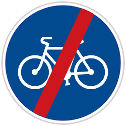 End of the path for cyclists - Road Sign