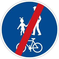 End of the shared path for pedestrians and cyclists - Road Sign