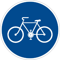 Cyclist must use mandatory path - Road Sign