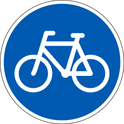 Cyclist must use mandatory path - Road Sign
