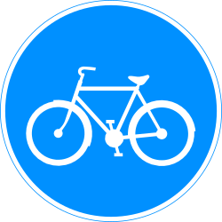 Cyclist must use mandatory path - Road Sign