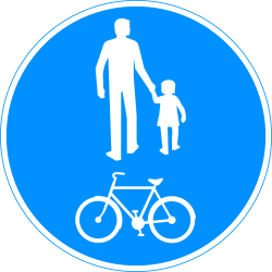Mandatory shared path for pedestrians and cyclists - Road Sign