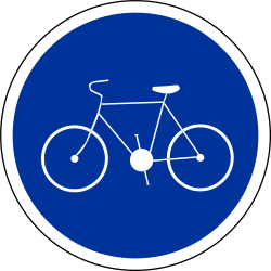 Cyclist must use mandatory path - Road Sign
