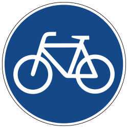 Cyclist must use mandatory path - Road Sign