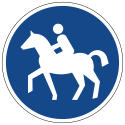 Mandatory path for equestrians - Road Sign