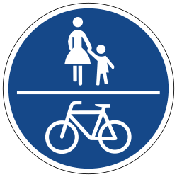 Mandatory shared path for pedestrians and cyclists - Road Sign