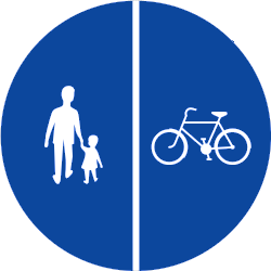 Path for cyclists and pedestrians divided is compulsory - Road Sign