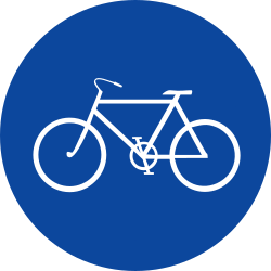 Cyclist must use mandatory path - Road Sign