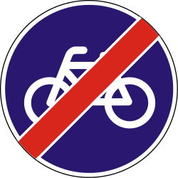 End of the path for cyclists - Road Sign