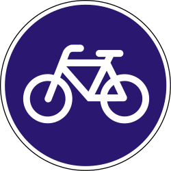Cyclist must use mandatory path - Road Sign