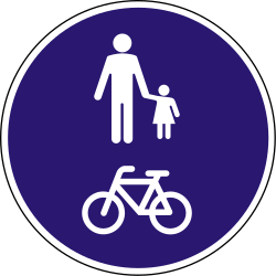 Mandatory shared path for pedestrians and cyclists - Road Sign