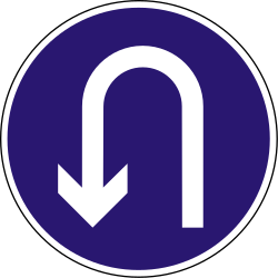 Turning around mandatory (U-turn) - Road Sign