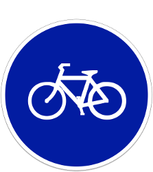 Cyclist must use mandatory path - Road Sign