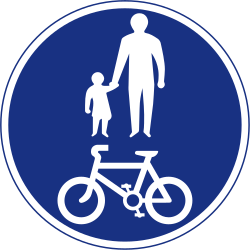 Mandatory shared path for pedestrians and cyclists - Road Sign