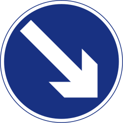 Pass on right only - Road Sign