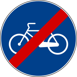 End of the path for cyclists - Road Sign