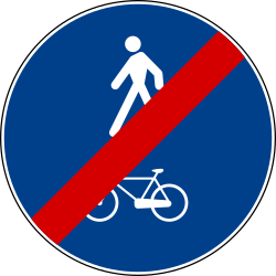End of the shared path for pedestrians and cyclists - Road Sign