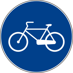 Cyclist must use mandatory path - Road Sign