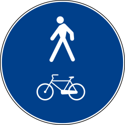 Mandatory shared path for pedestrians and cyclists - Road Sign