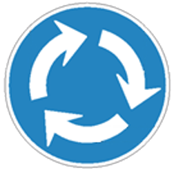 Direction of traffic on roundabout - Road Sign