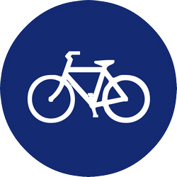 Cyclist must use mandatory path - Road Sign