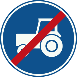End of the lane for tractors - Road Sign