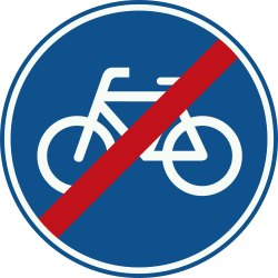End of the path for cyclists - Road Sign