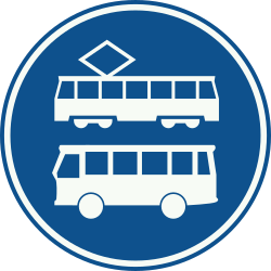 Mandatory lane for buses and trams - Road Sign