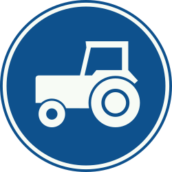 Mandatory lane for tractors - Road Sign