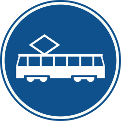 Mandatory lane for trams - Road Sign