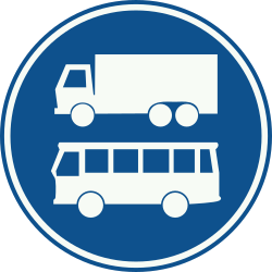 Mandatory lane for trucks and buses - Road Sign