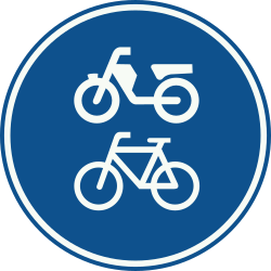 Mandatory path for cyclists and mopeds - Road Sign