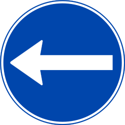 Mandatory left - Road Sign