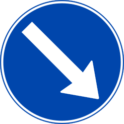 Pass on right only - Road Sign
