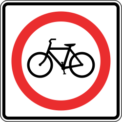 Cyclist must use mandatory path - Road Sign