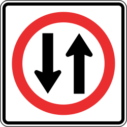 Road with two-way traffic - Road Sign