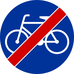 End of the path for cyclists - Road Sign