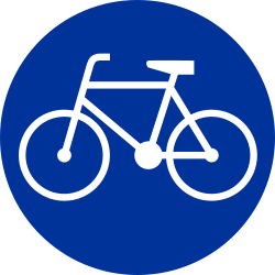 Cyclist must use mandatory path - Road Sign