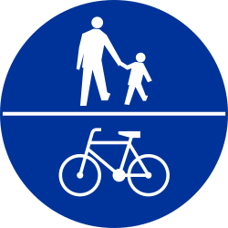 Mandatory shared path for pedestrians and cyclists - Road Sign